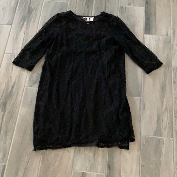H&M black lace dress with slip - Picture 1 of 4